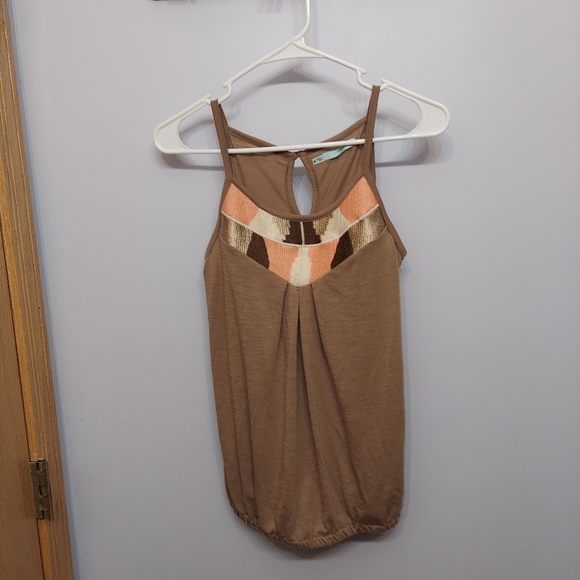 Maurices Tops - Maurices Brown Embroidered Women’s Tank Top